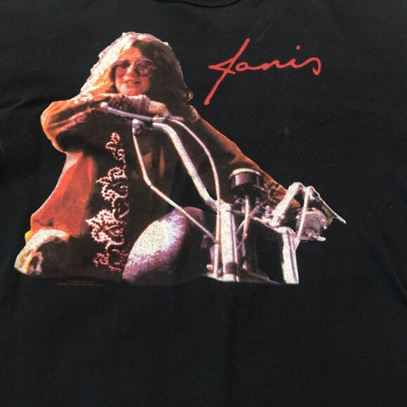 Vintage Janis Joplin Anvil T-Shirt L Black Y2K Officially Licensed Product - Picture 2 of 8